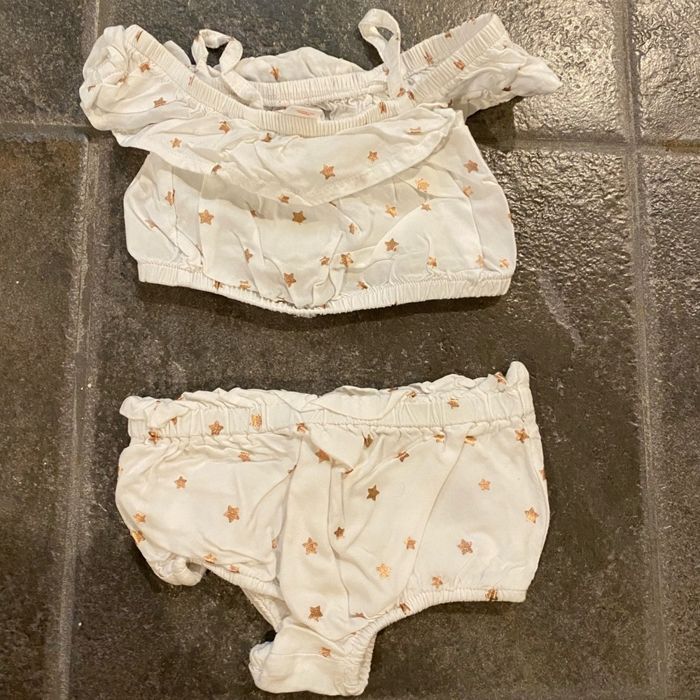 Baby Cat & Jack 3-6 Month Crop Top Star Outfit